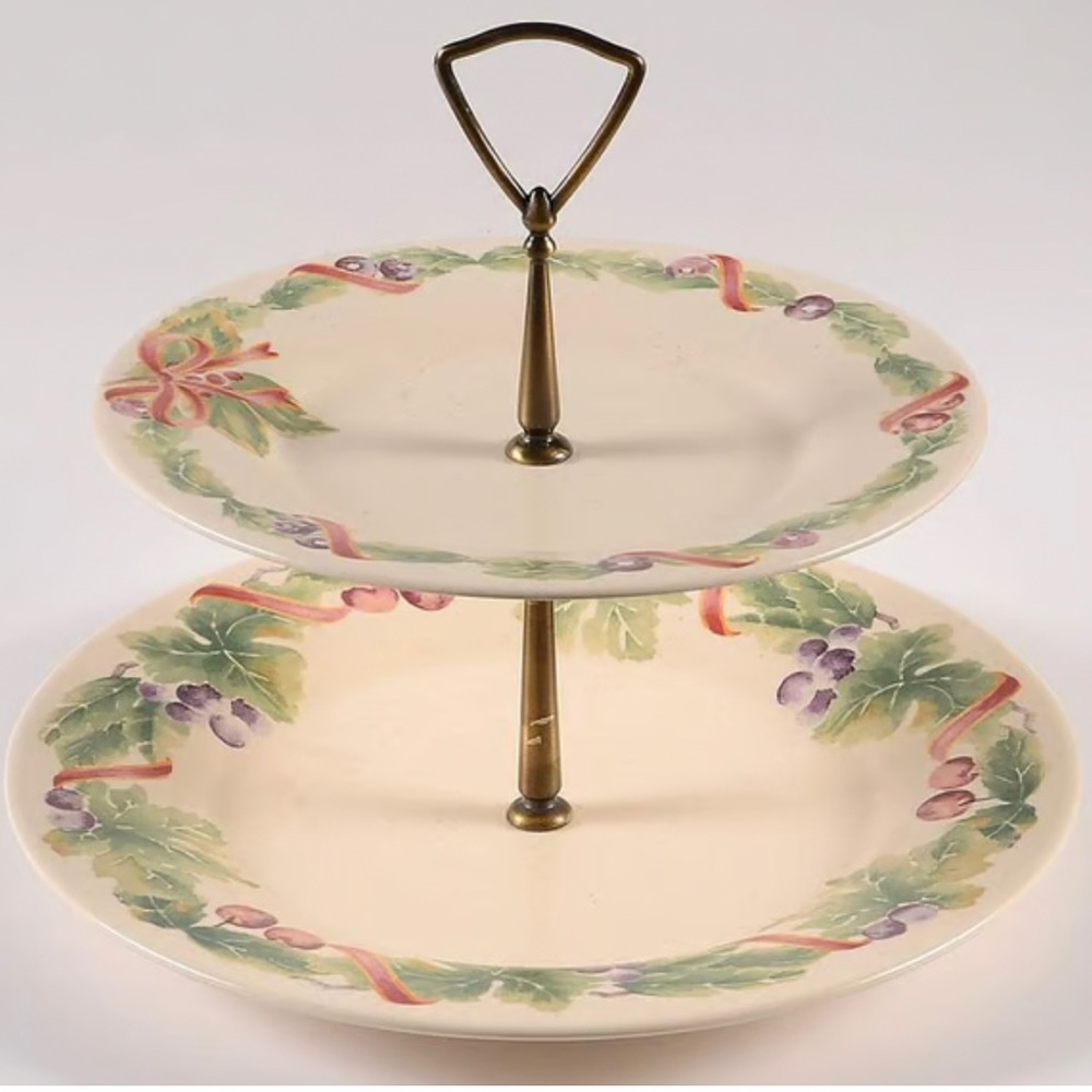 Pfaltzgaff Jamberry 2 Tier Serving Tray